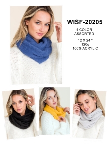 1 Dozen Assorted Color Solid Infinity Scarf WISF-20205